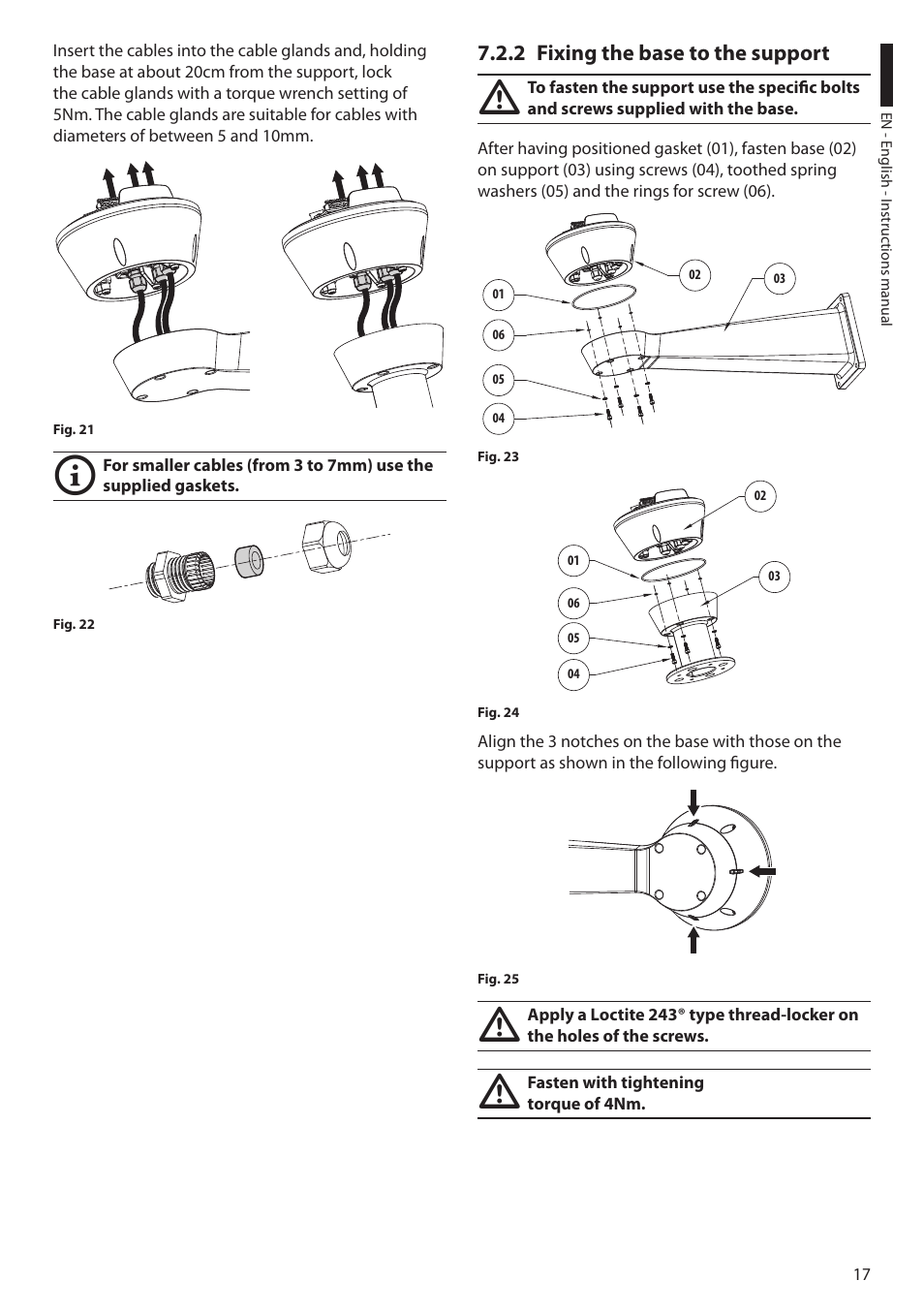 2 fixing the base to the support | Videotec ULISSE User Manual | Page 19 / 276