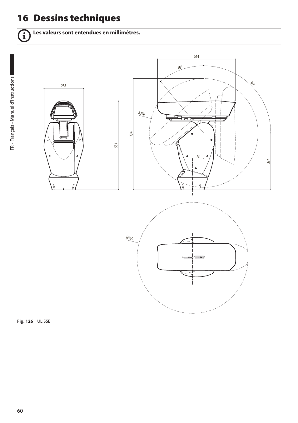 16 dessins techniques | Videotec ULISSE User Manual | Page 198 / 276