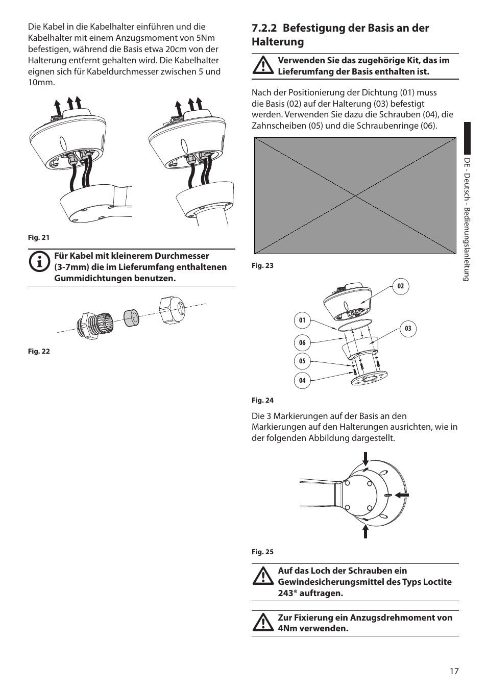2 befestigung der basis an der halterung | Videotec ULISSE User Manual | Page 223 / 276