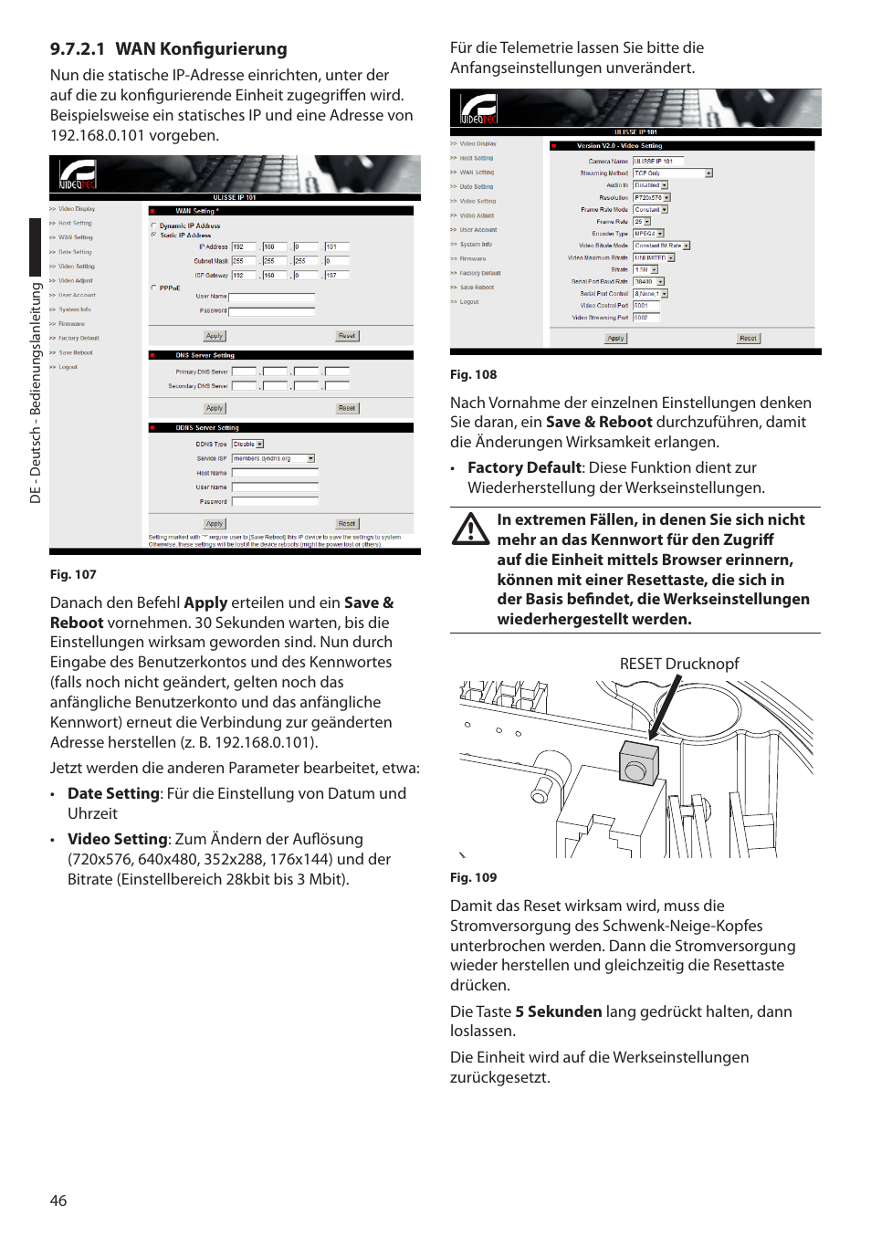 1 wan konfigurierung | Videotec ULISSE User Manual | Page 252 / 276