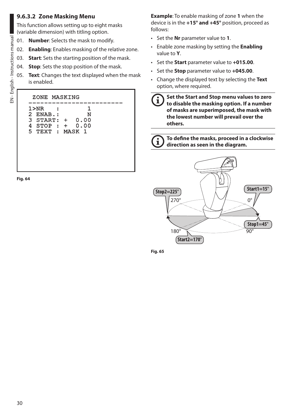 2 zone masking menu | Videotec ULISSE User Manual | Page 32 / 276