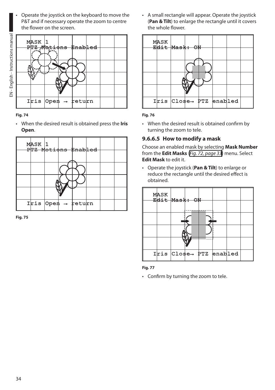 5 how to modify a mask | Videotec ULISSE User Manual | Page 36 / 276