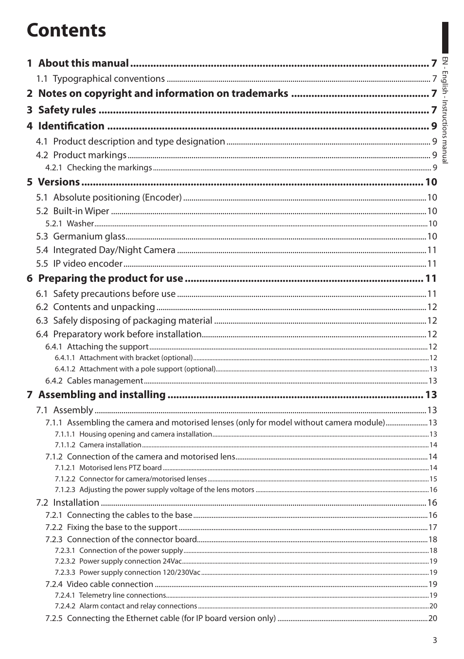 Videotec ULISSE User Manual | Page 5 / 276