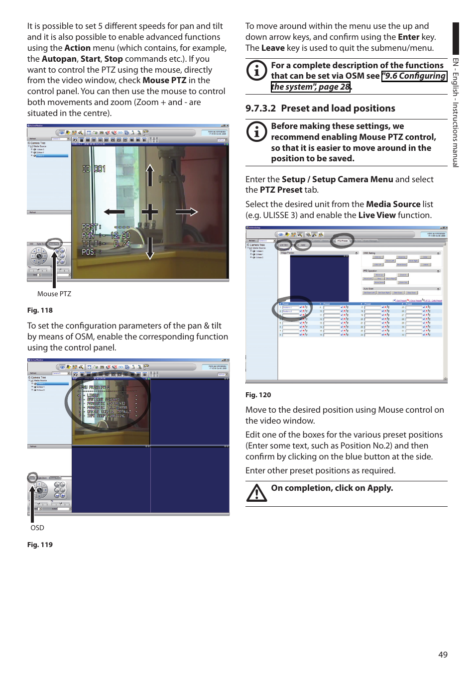 2 preset and load positions | Videotec ULISSE User Manual | Page 51 / 276