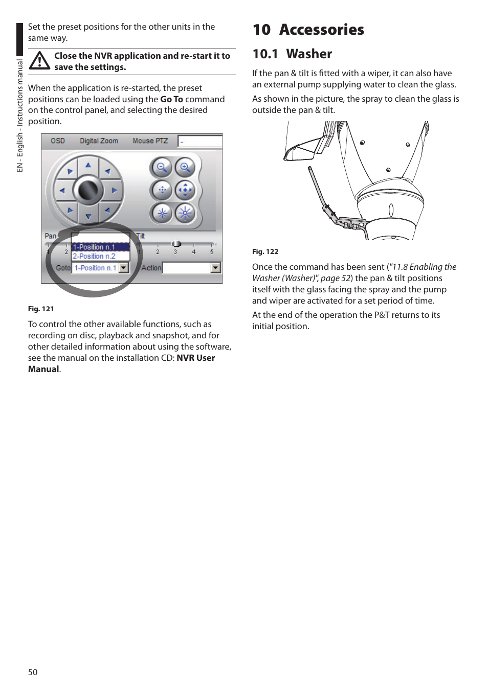 10 accessories, 1 washer | Videotec ULISSE User Manual | Page 52 / 276