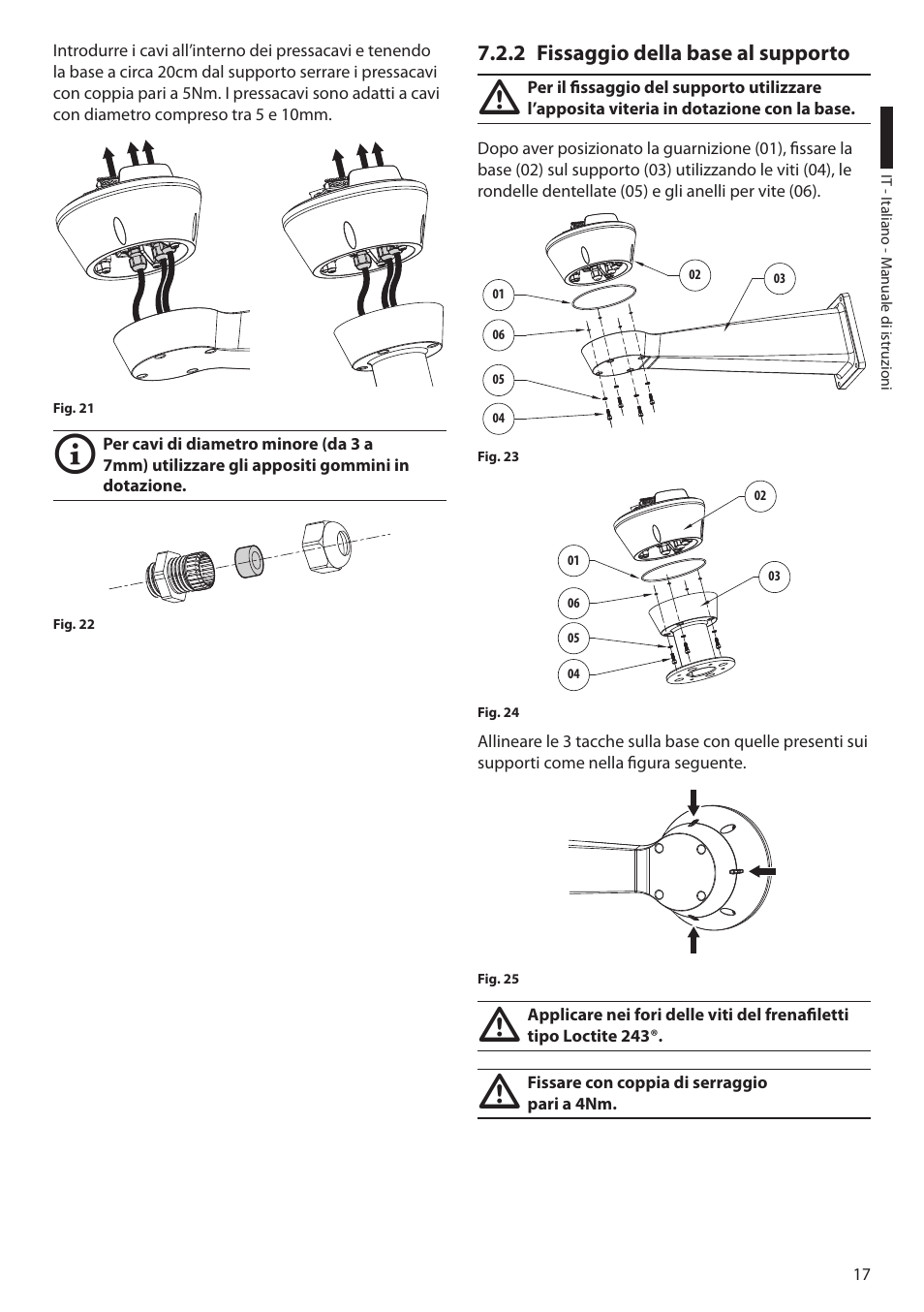 2 fissaggio della base al supporto | Videotec ULISSE User Manual | Page 87 / 276