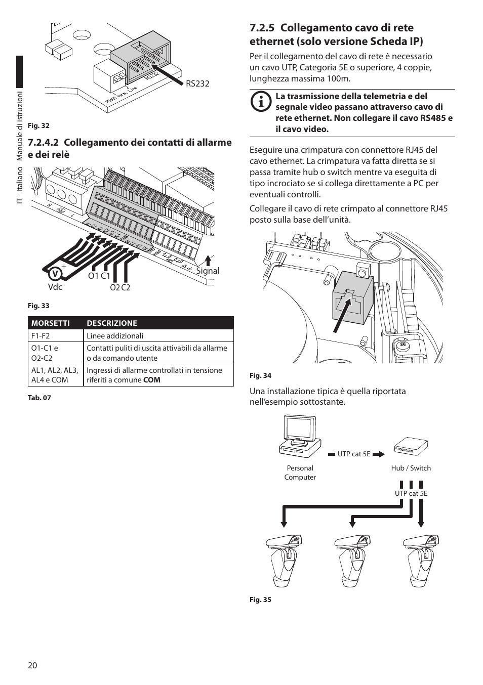 2 collegamento dei contatti di allarme e dei relè | Videotec ULISSE User Manual | Page 90 / 276