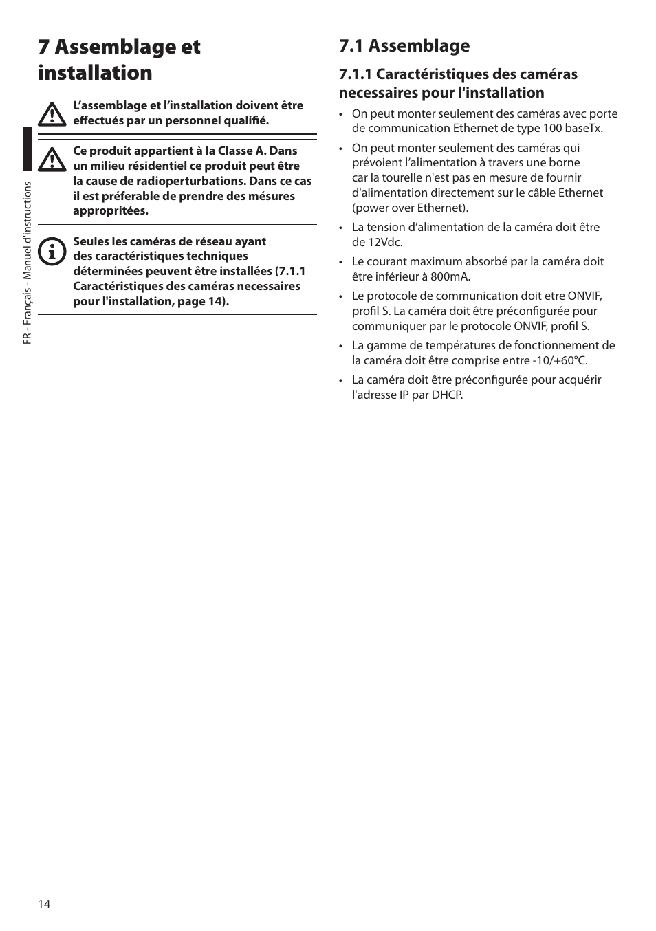 7 assemblage et installation, 1 assemblage | Videotec ULISSE NETCAM User Manual | Page 116 / 204