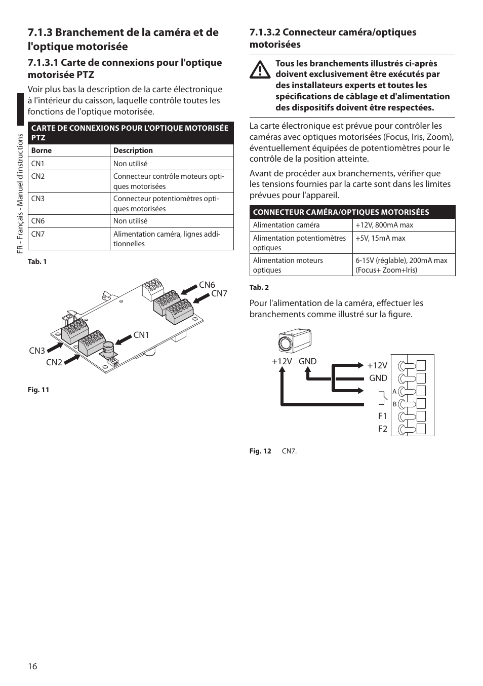 1 carte de connexions pour l'optique motorisée ptz, 2 connecteur caméra/optiques motorisées | Videotec ULISSE NETCAM User Manual | Page 118 / 204