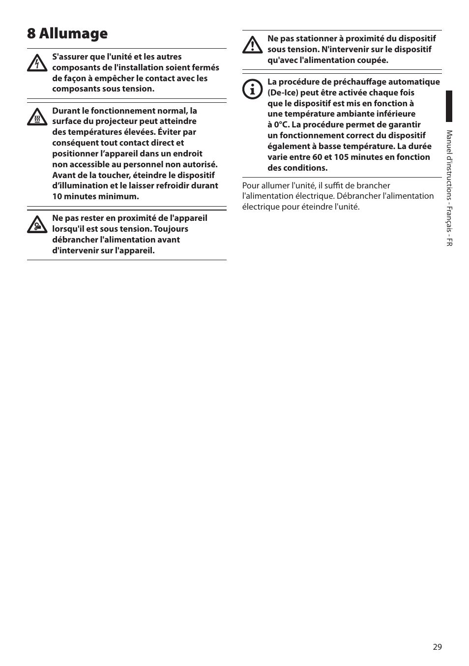 8 allumage | Videotec ULISSE NETCAM User Manual | Page 131 / 204