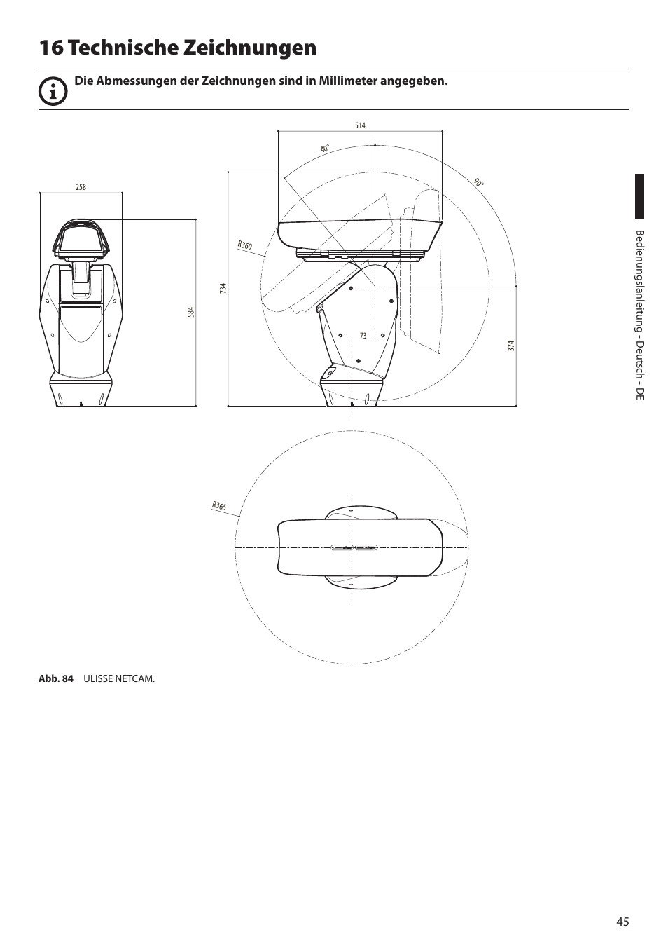 16 technische zeichnungen | Videotec ULISSE NETCAM User Manual | Page 197 / 204