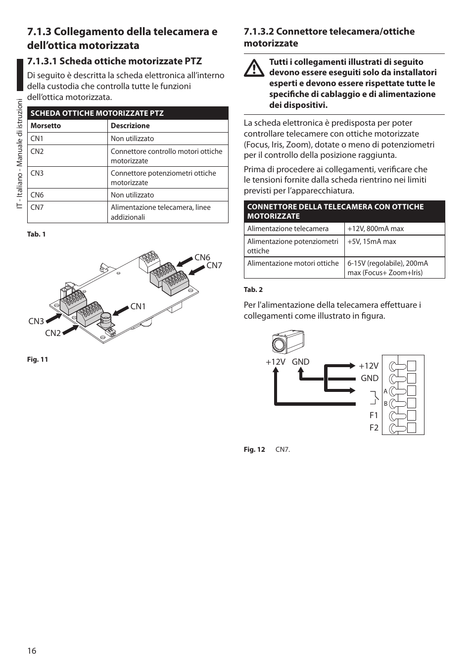 1 scheda ottiche motorizzate ptz, 2 connettore telecamera/ottiche motorizzate | Videotec ULISSE NETCAM User Manual | Page 68 / 204