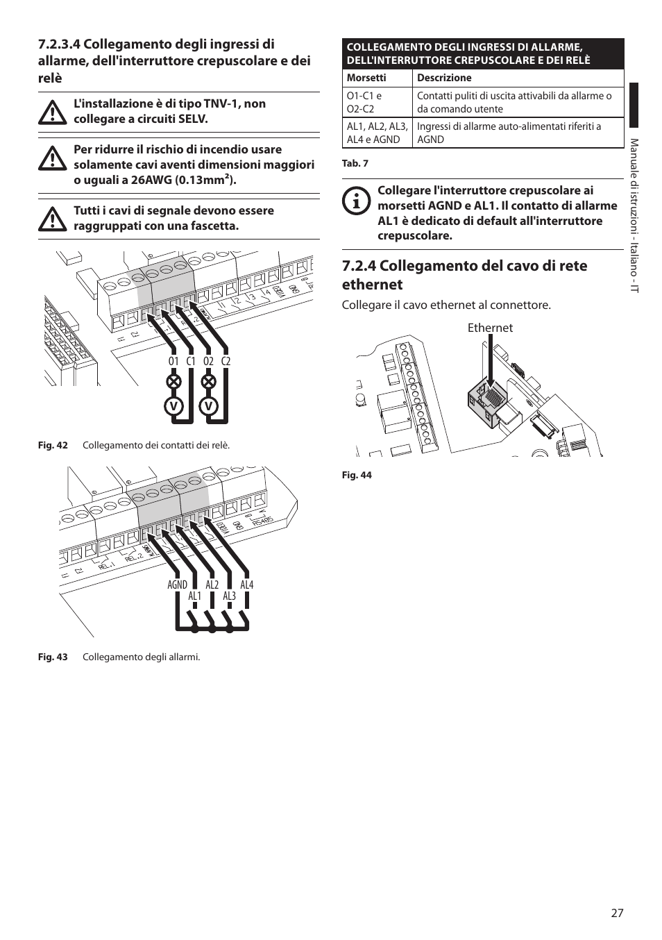 4 collegamento del cavo di rete ethernet | Videotec ULISSE NETCAM User Manual | Page 79 / 204