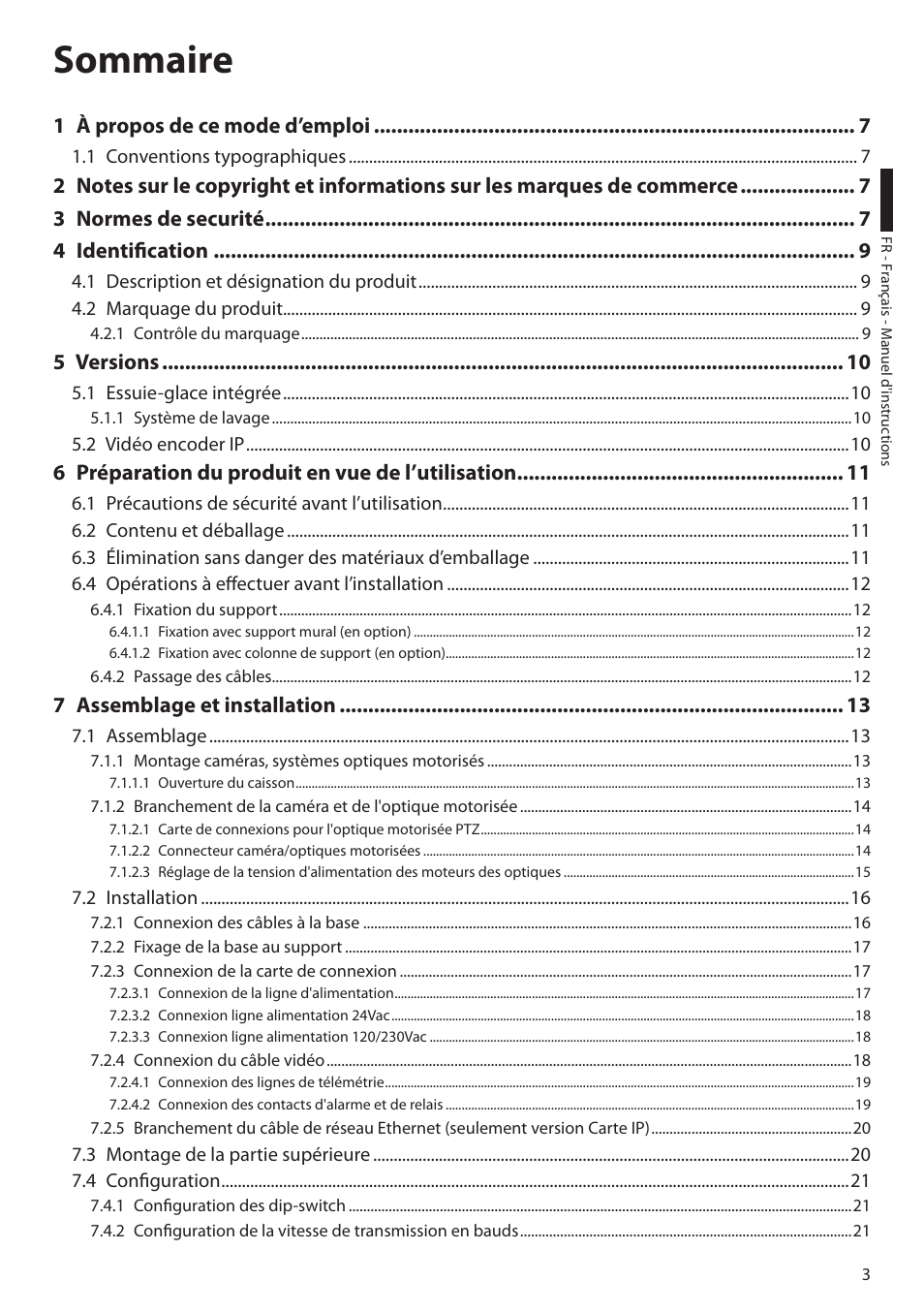 Sommaire | Videotec ULISSE PLUS User Manual | Page 121 / 236