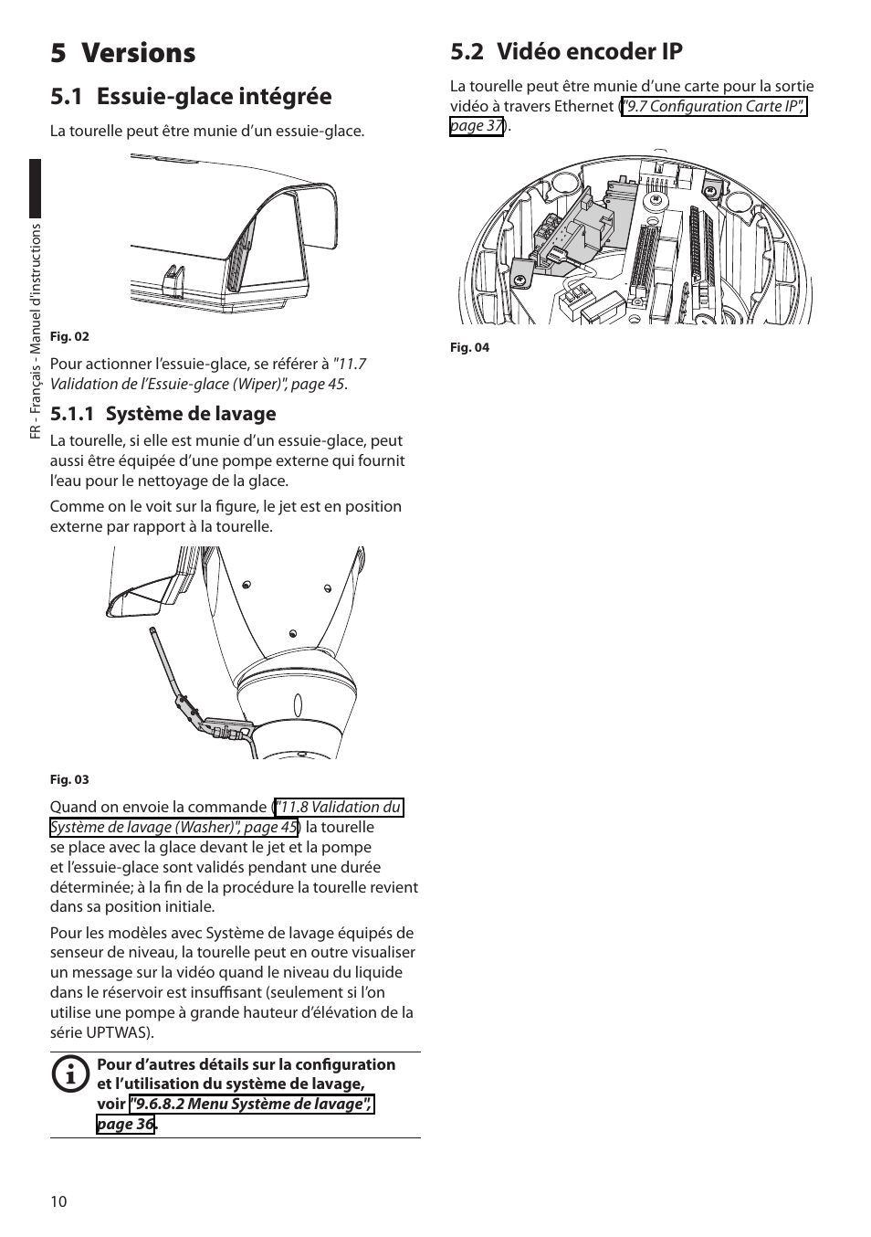 5 versions, 1 essuie-glace intégrée, 1 système de lavage | 2 vidéo encoder ip | Videotec ULISSE PLUS User Manual | Page 128 / 236