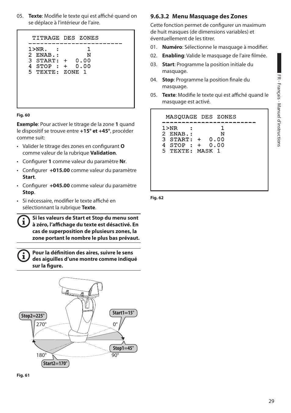2 menu masquage des zones | Videotec ULISSE PLUS User Manual | Page 147 / 236
