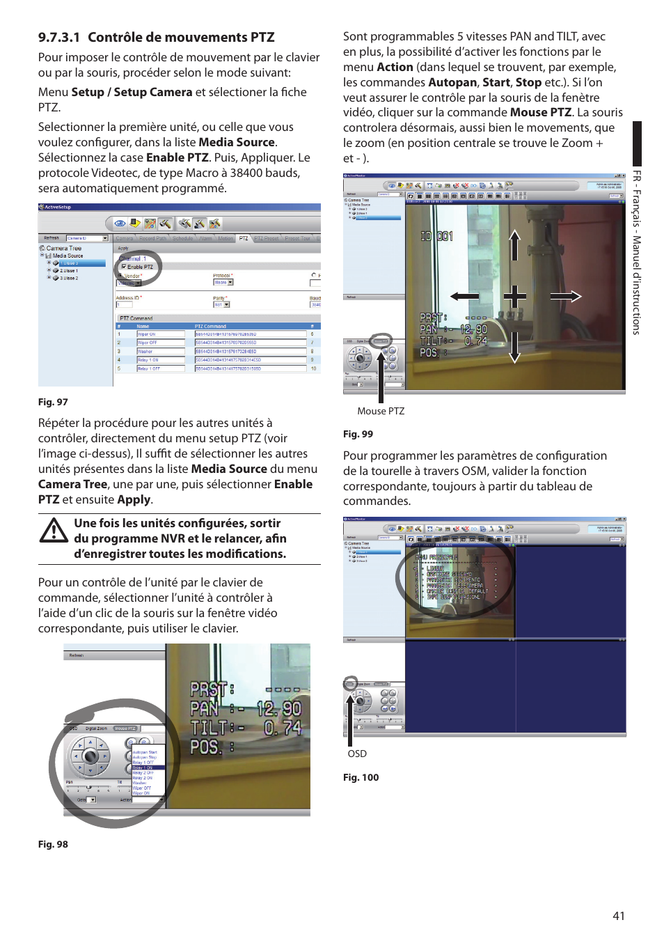 1 contrôle de mouvements ptz | Videotec ULISSE PLUS User Manual | Page 159 / 236