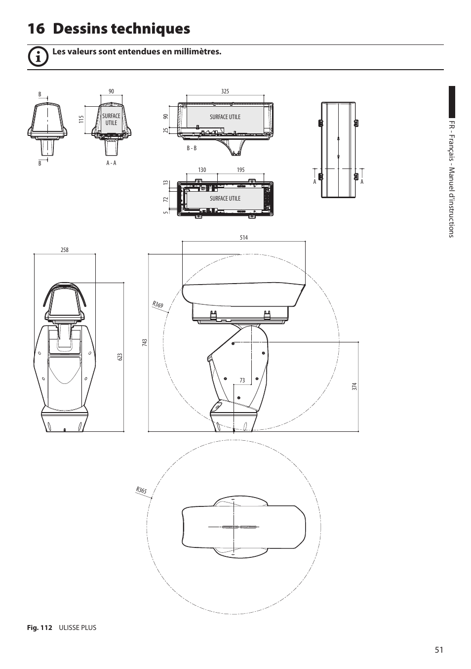 16 dessins techniques | Videotec ULISSE PLUS User Manual | Page 169 / 236