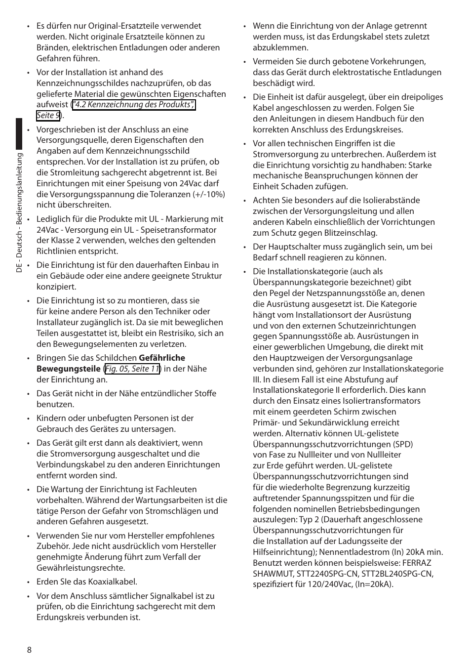 Videotec ULISSE PLUS User Manual | Page 184 / 236