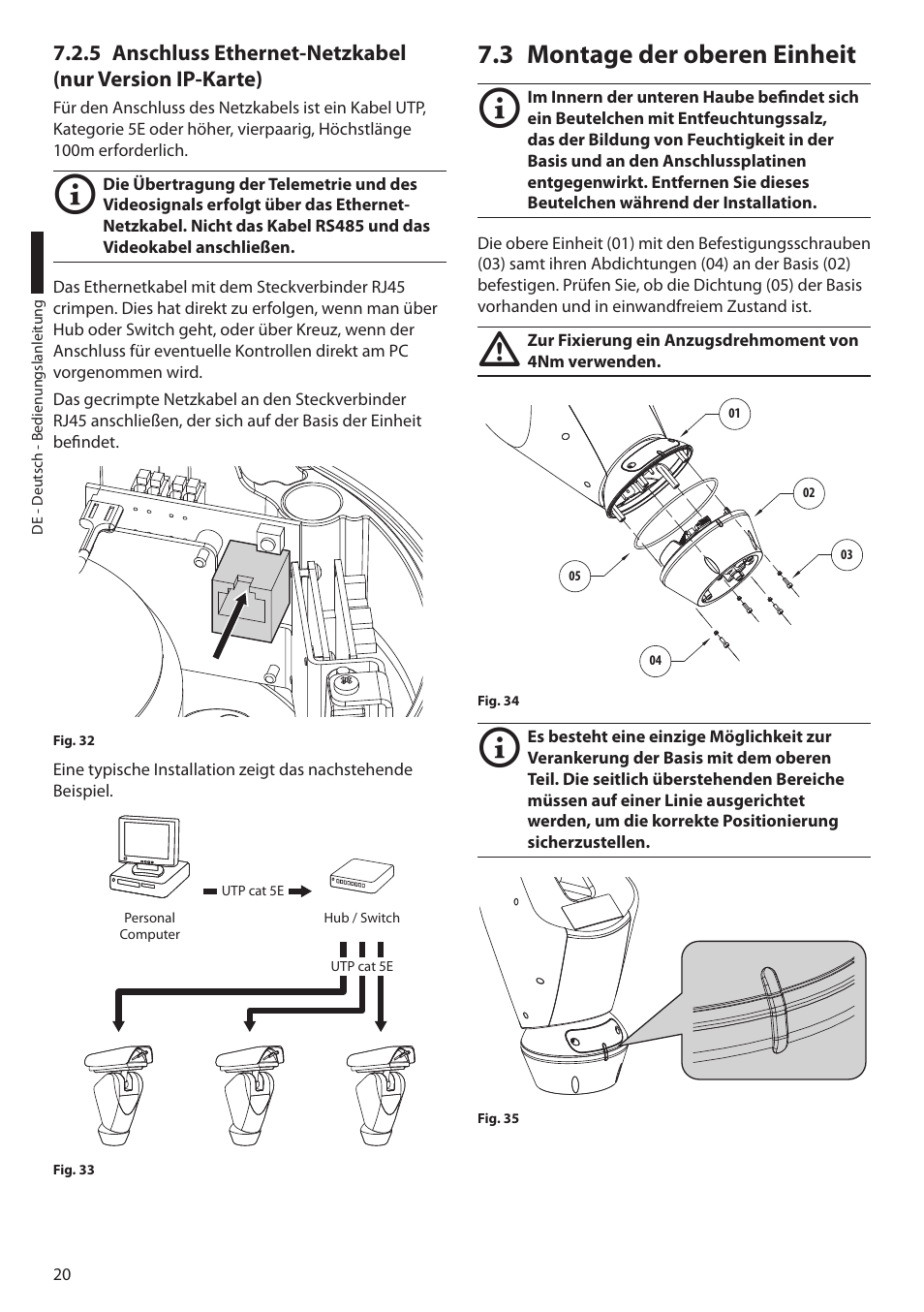 3 montage der oberen einheit | Videotec ULISSE PLUS User Manual | Page 196 / 236