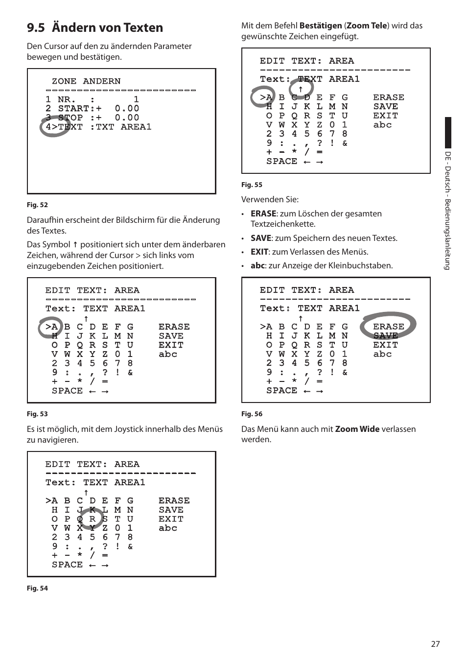 5 ändern von texten | Videotec ULISSE PLUS User Manual | Page 203 / 236