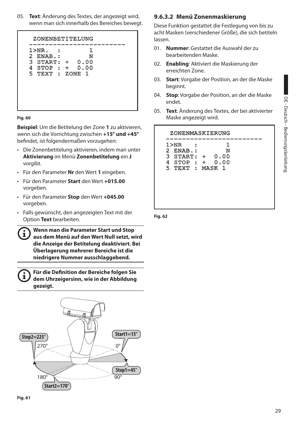 2 menü zonenmaskierung | Videotec ULISSE PLUS User Manual | Page 205 / 236