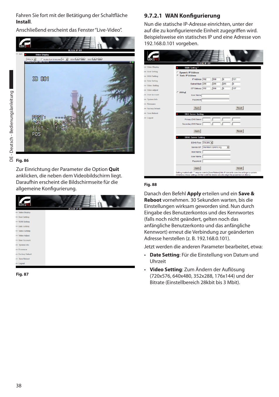 1 wan konfigurierung | Videotec ULISSE PLUS User Manual | Page 214 / 236