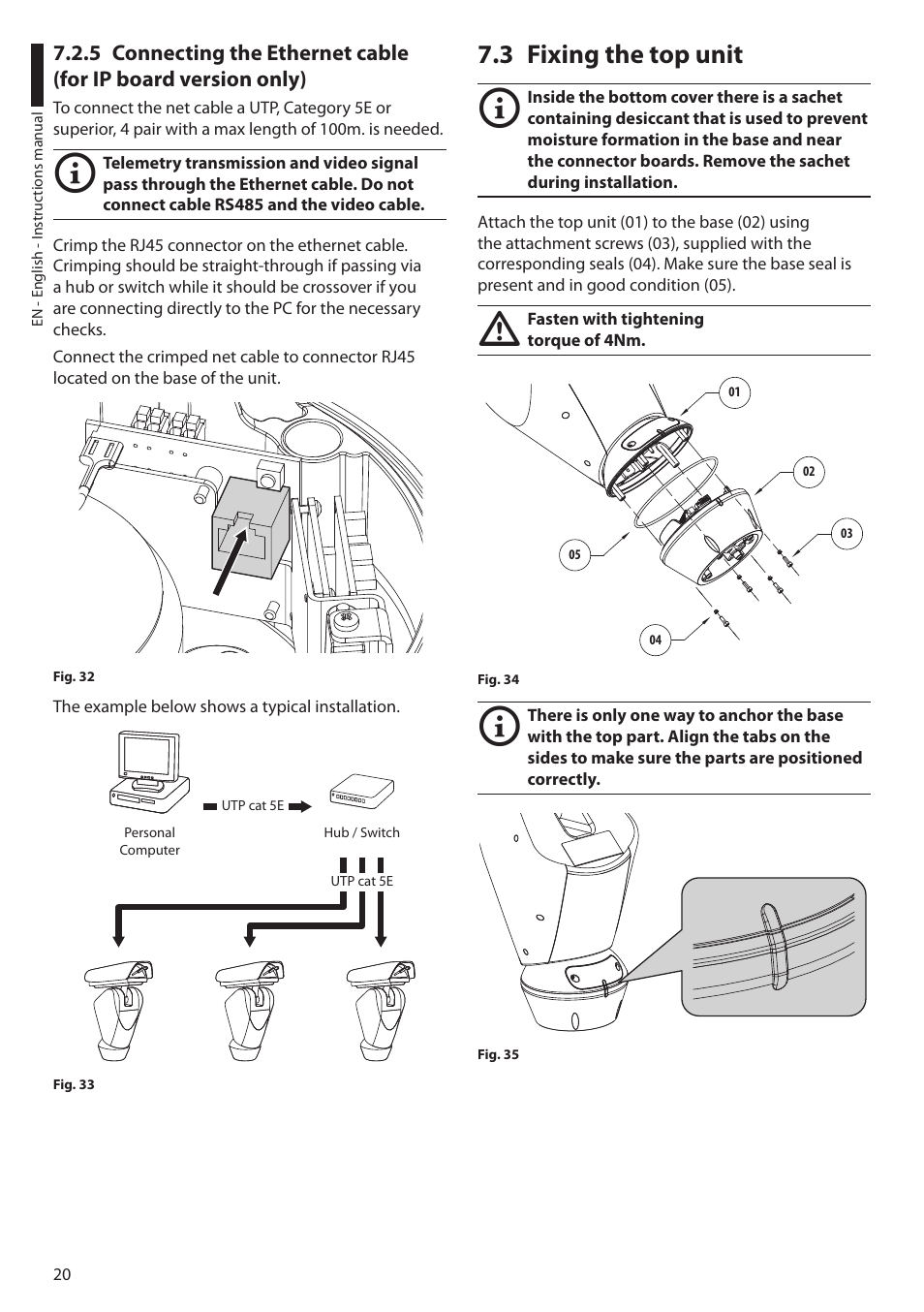 3 fixing the top unit | Videotec ULISSE PLUS User Manual | Page 22 / 236