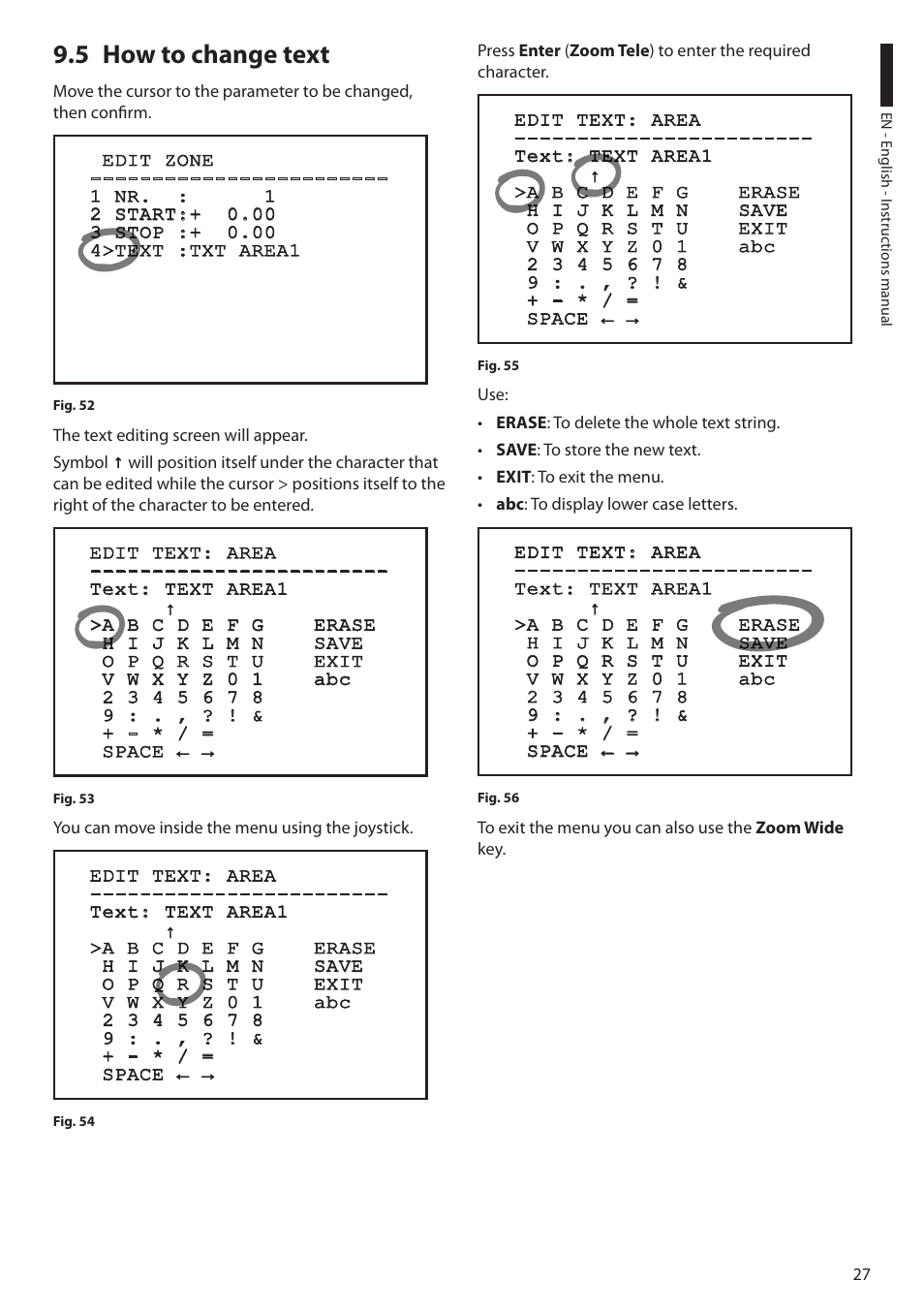 5 how to change text | Videotec ULISSE PLUS User Manual | Page 29 / 236