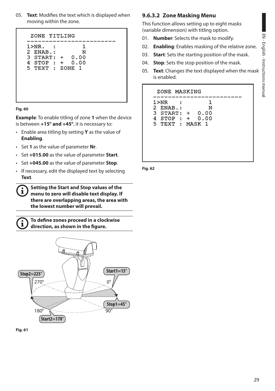 2 zone masking menu | Videotec ULISSE PLUS User Manual | Page 31 / 236