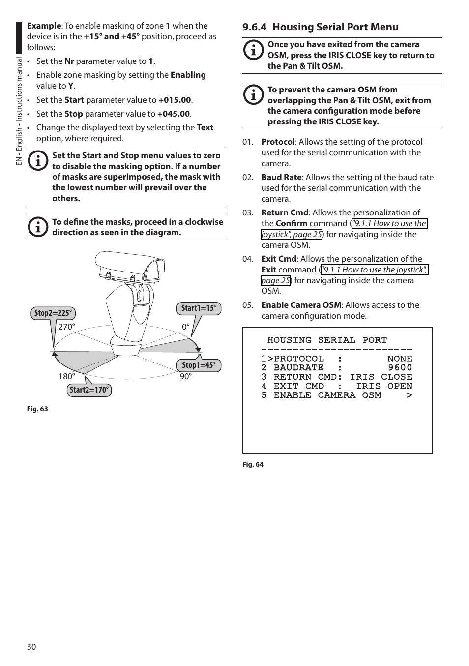 4 housing serial port menu | Videotec ULISSE PLUS User Manual | Page 32 / 236
