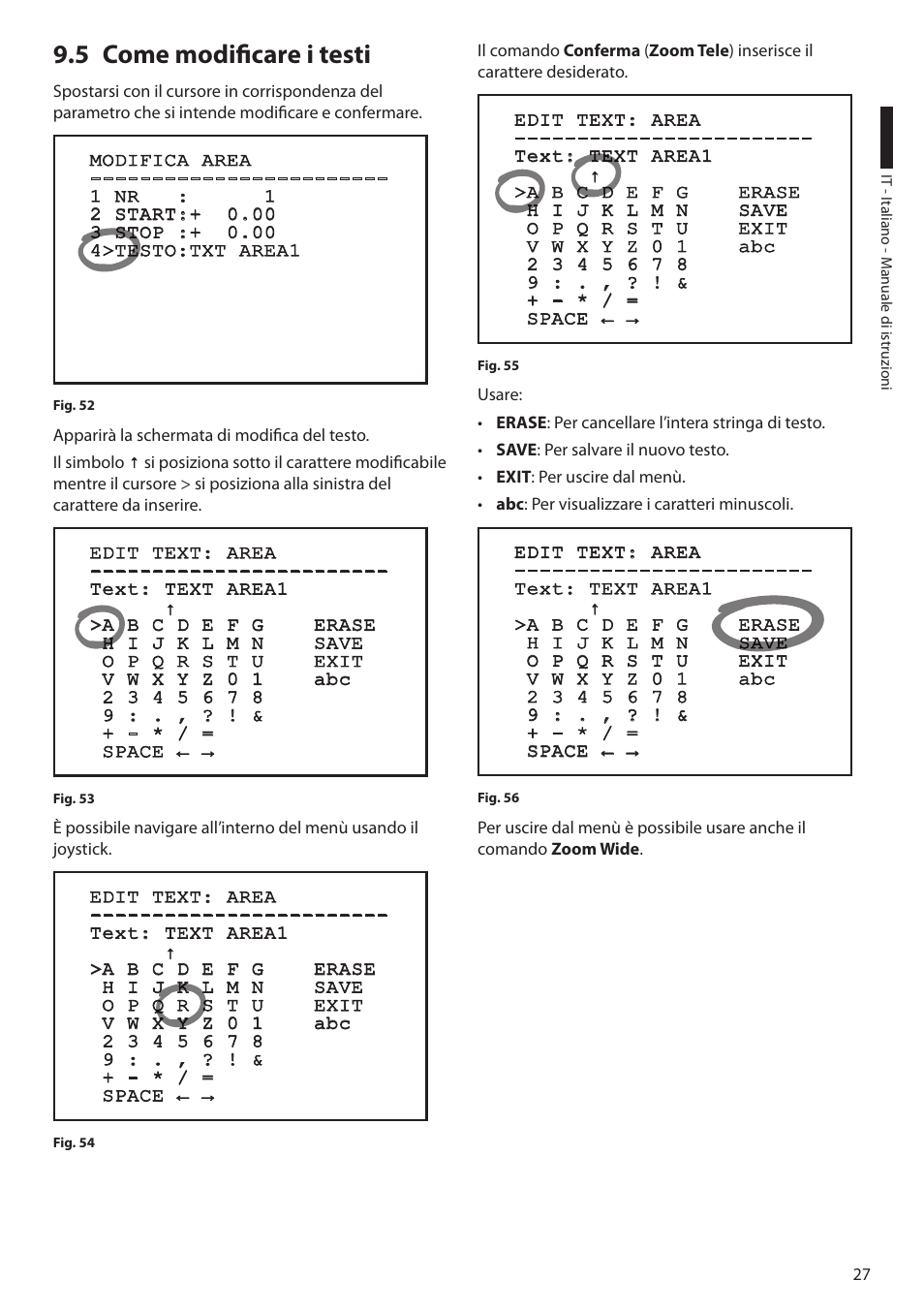 5 come modificare i testi | Videotec ULISSE PLUS User Manual | Page 87 / 236