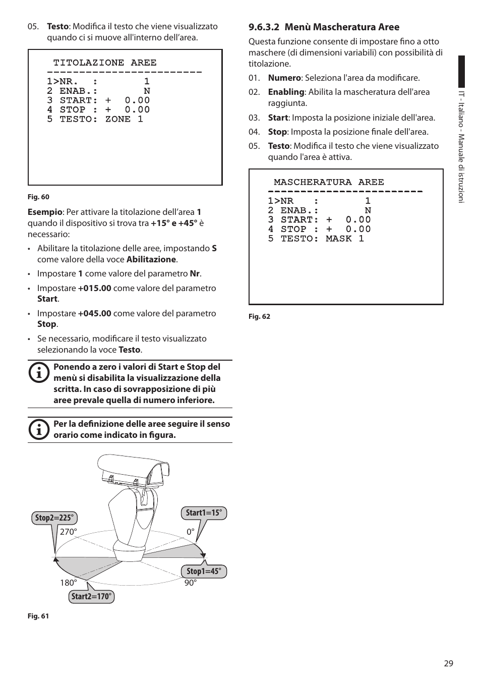 2 menù mascheratura aree | Videotec ULISSE PLUS User Manual | Page 89 / 236