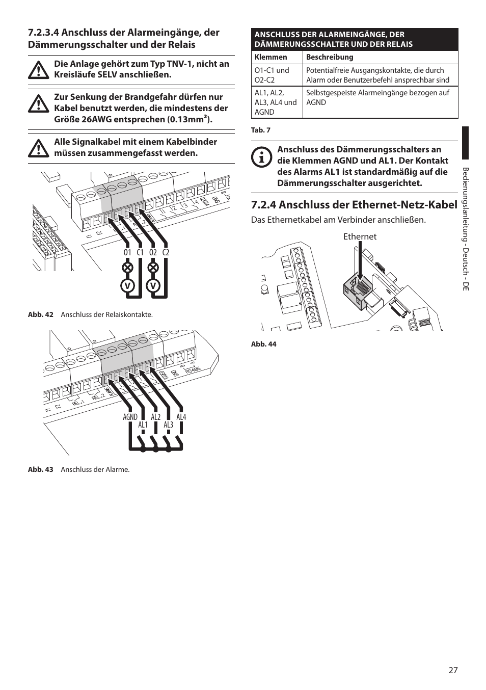 4 anschluss der ethernet-netz-kabel | Videotec ULISSE PLUS NETCAM User Manual | Page 173 / 196