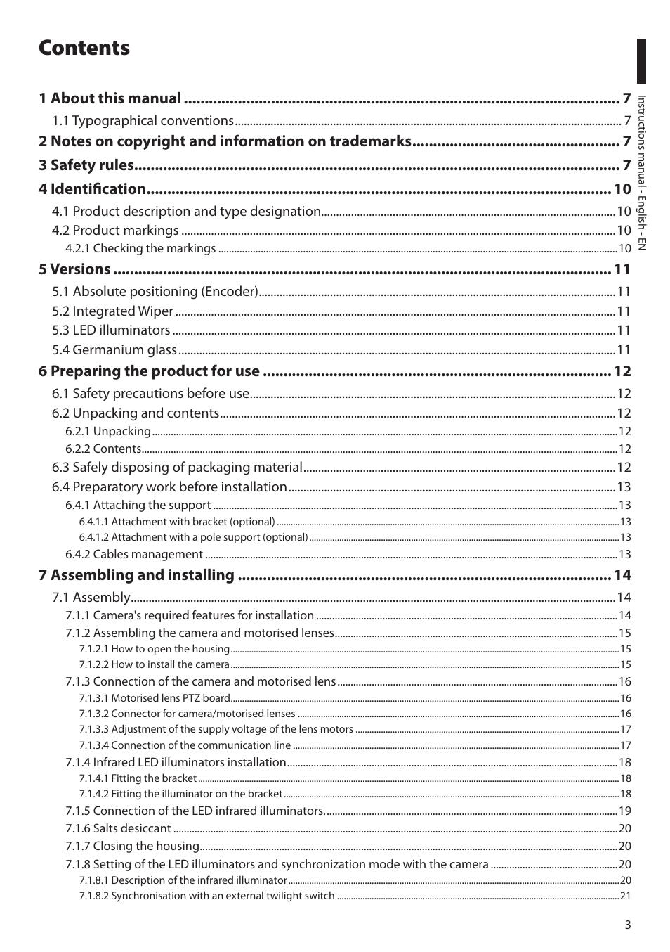 Videotec ULISSE PLUS NETCAM User Manual | Page 5 / 196