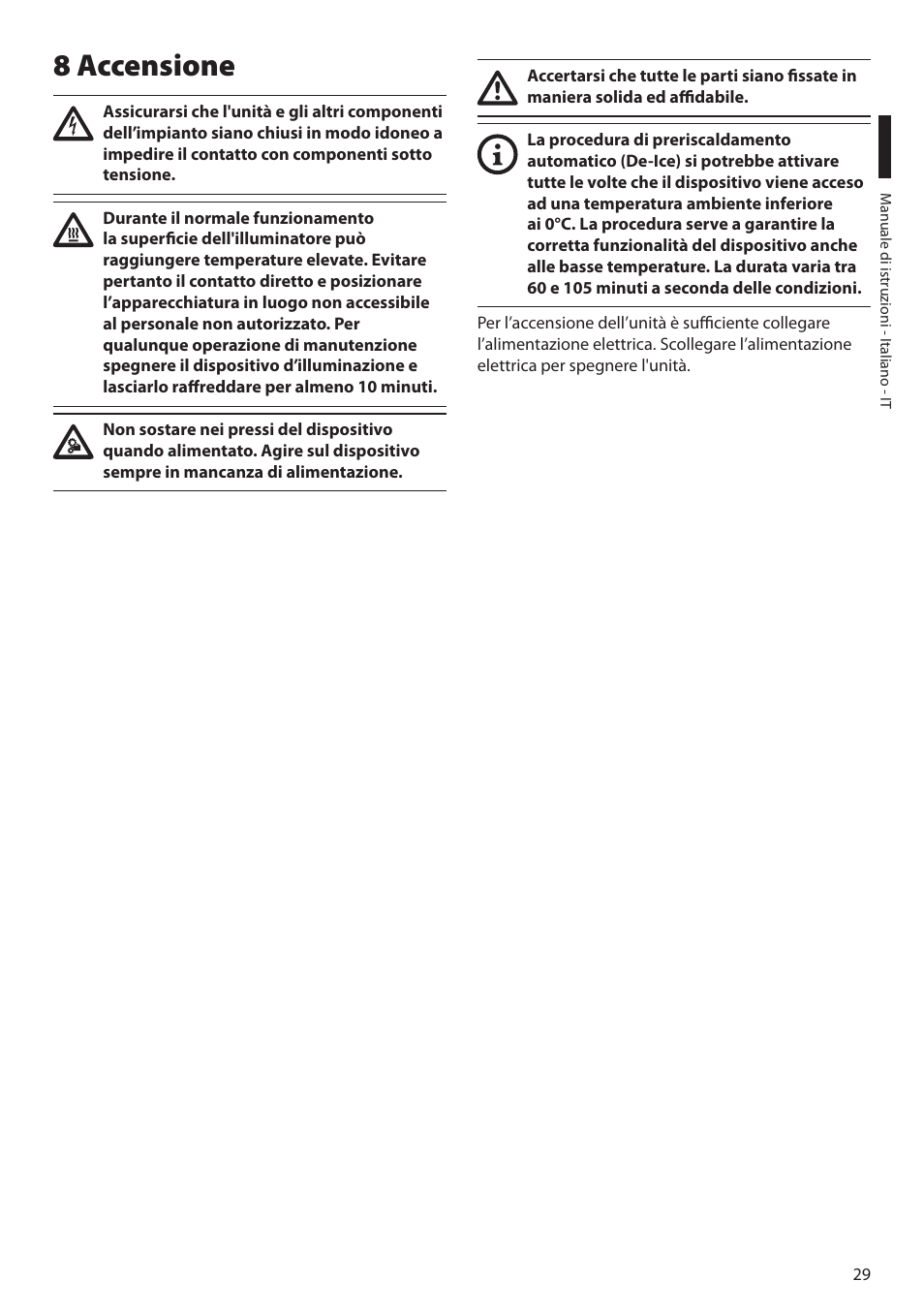 8 accensione | Videotec ULISSE PLUS NETCAM User Manual | Page 79 / 196