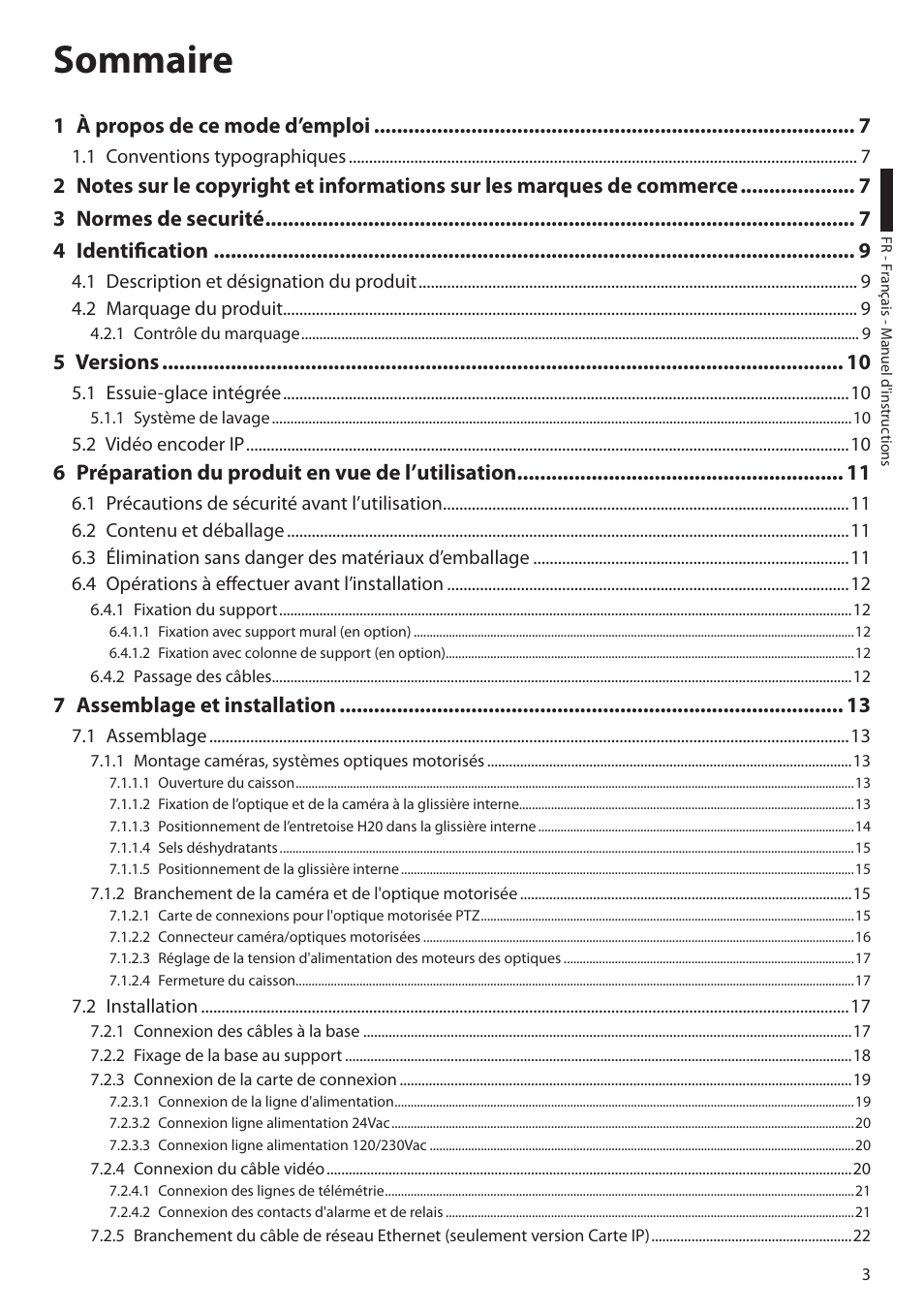 Sommaire | Videotec ULISSE MAXI User Manual | Page 125 / 244