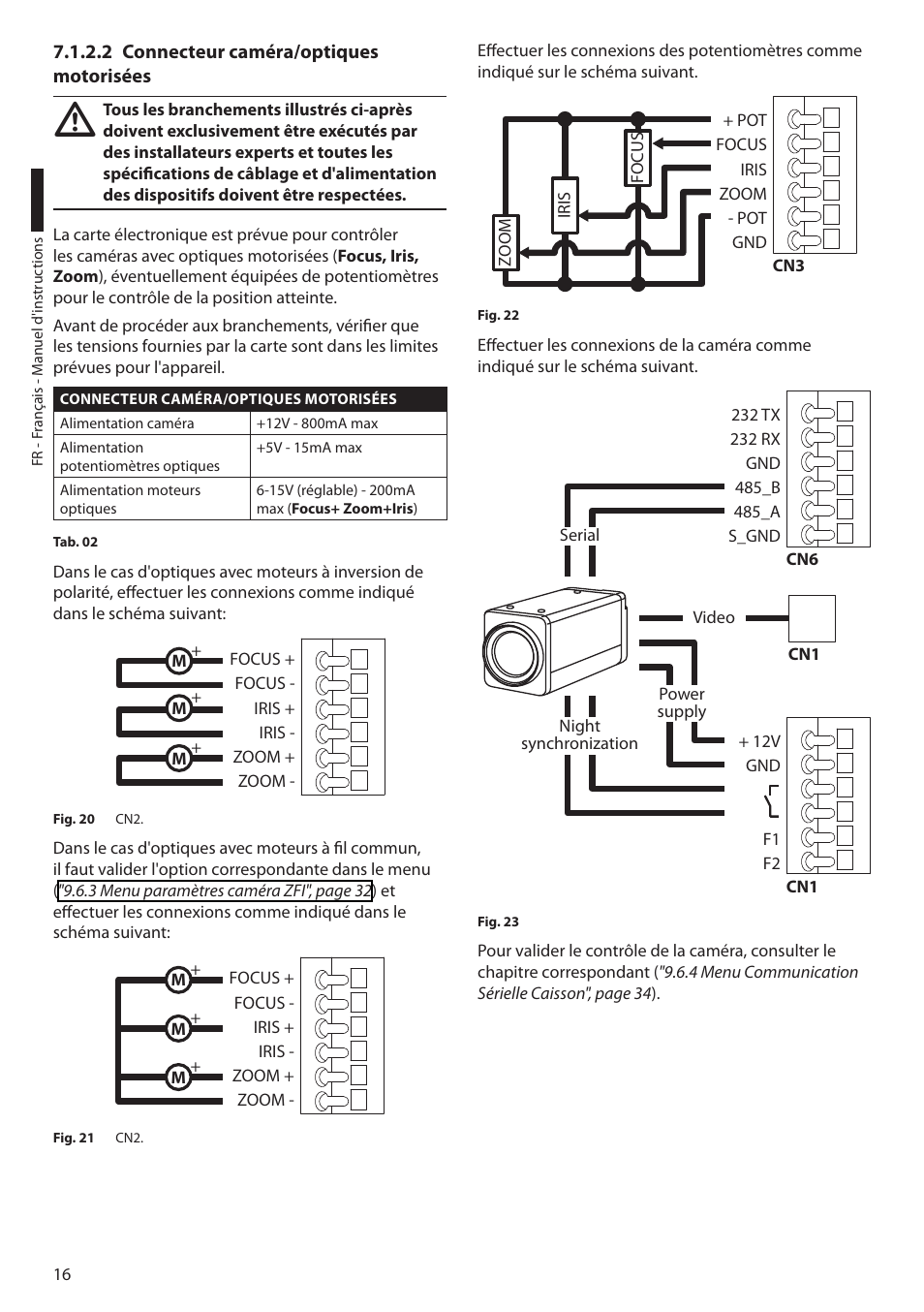 2 connecteur caméra/optiques motorisées | Videotec ULISSE MAXI User Manual | Page 138 / 244