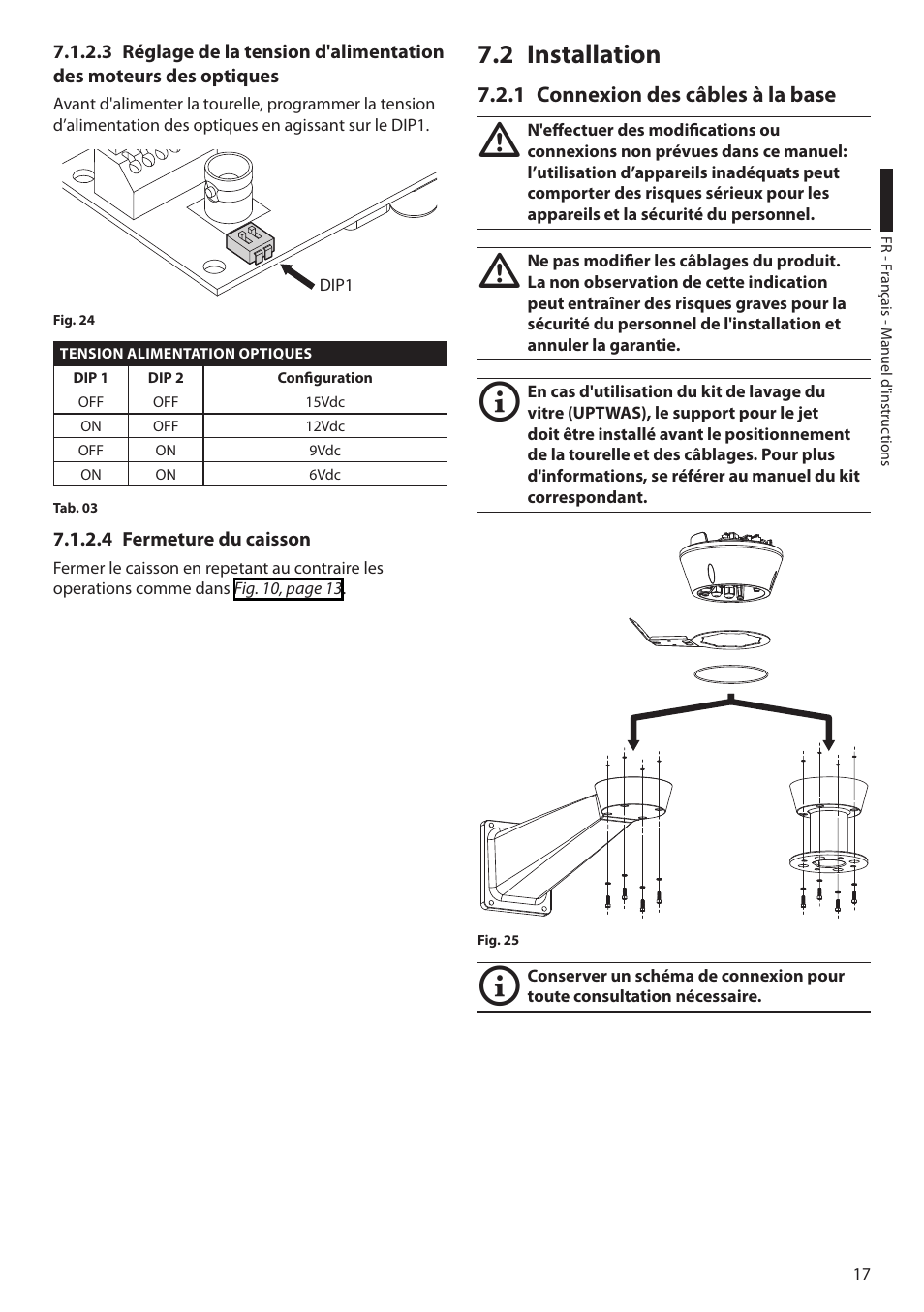 4 fermeture du caisson, 2 installation, 1 connexion des câbles à la base | Videotec ULISSE MAXI User Manual | Page 139 / 244