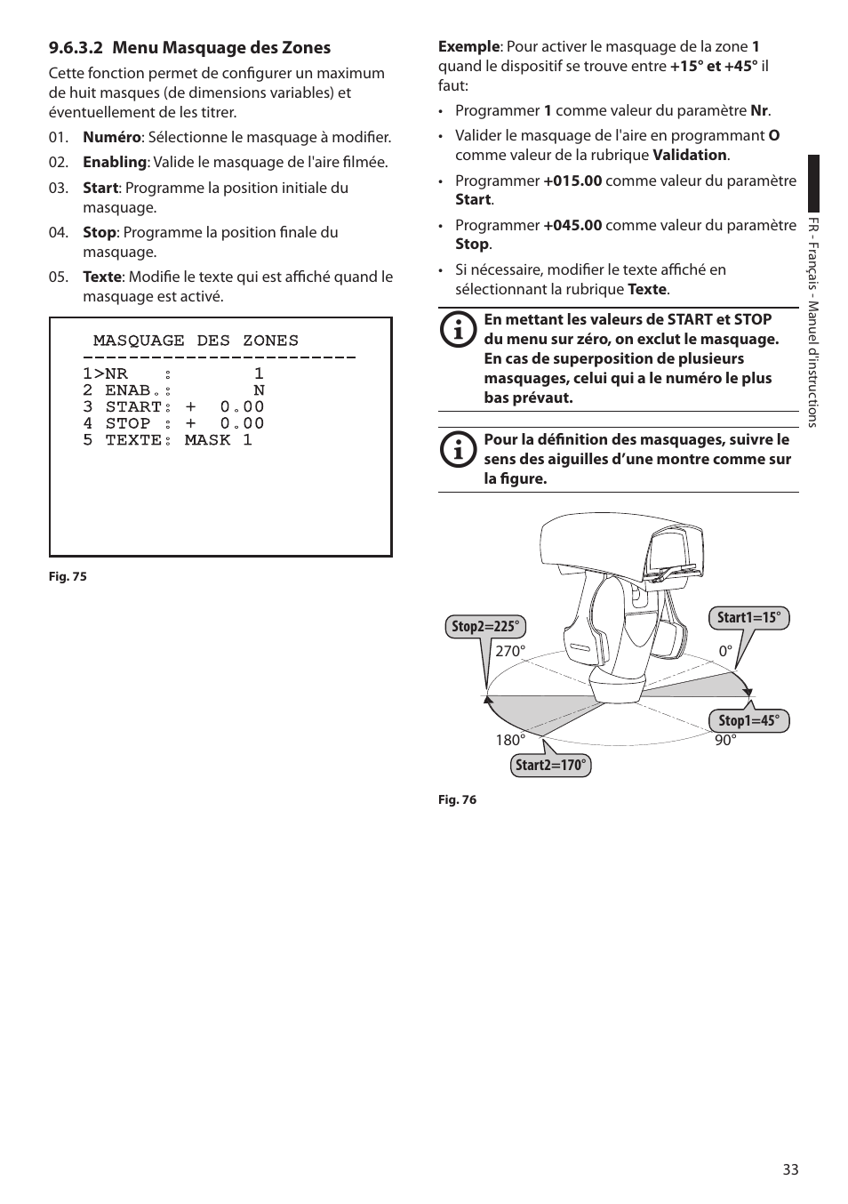 2 menu masquage des zones | Videotec ULISSE MAXI User Manual | Page 155 / 244