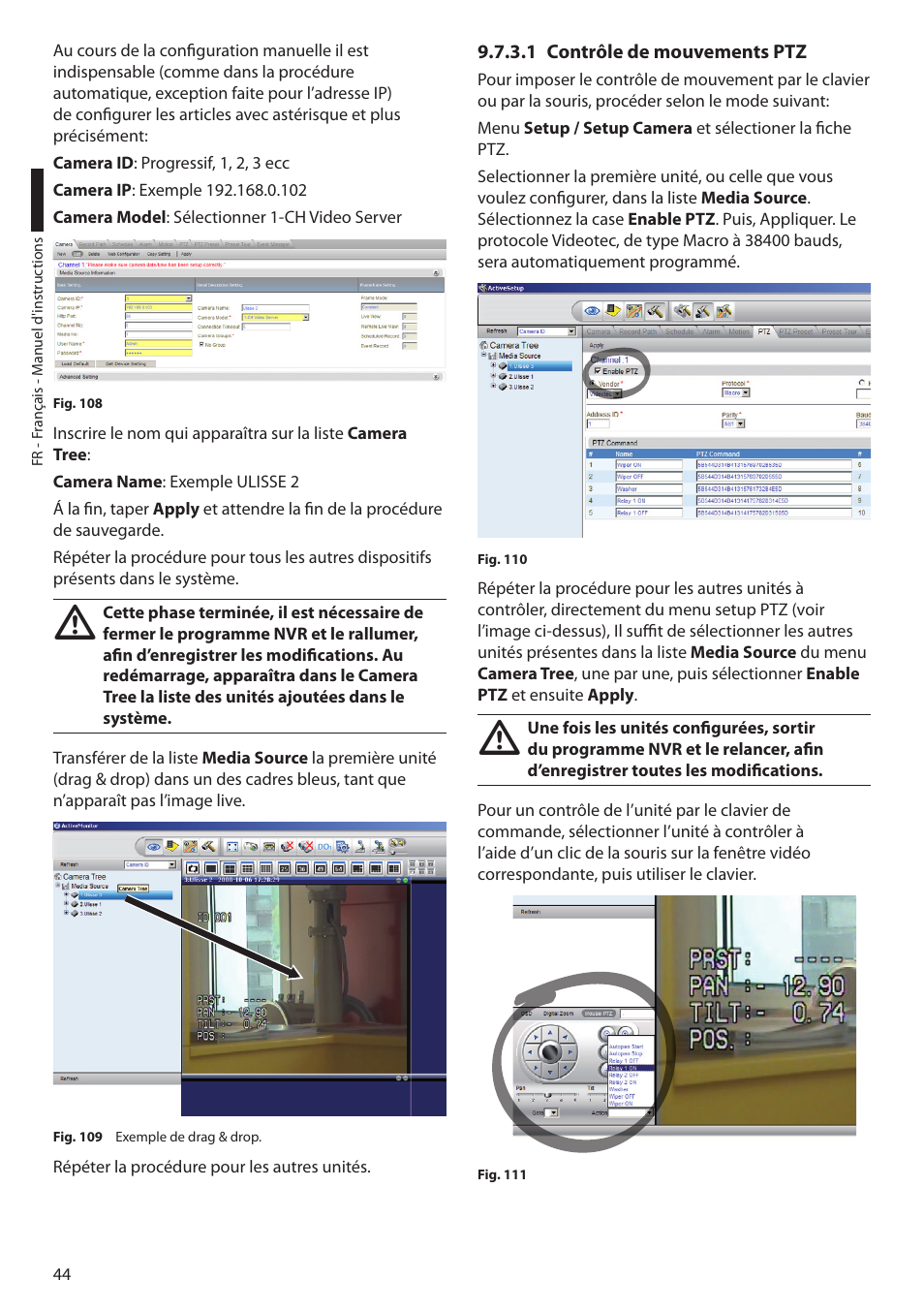 1 contrôle de mouvements ptz | Videotec ULISSE MAXI User Manual | Page 166 / 244