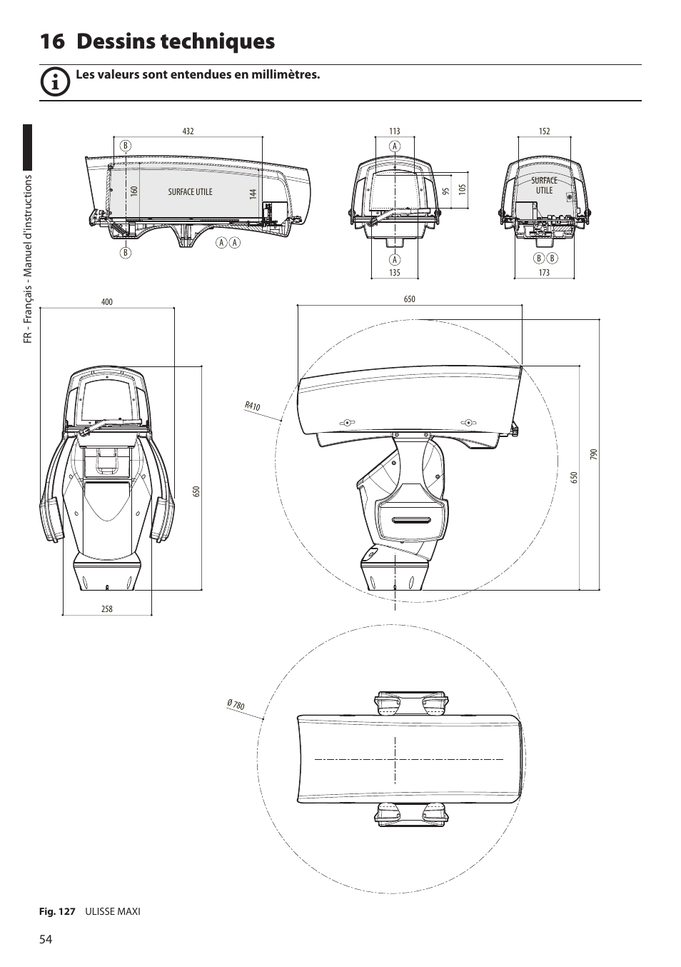 16 dessins techniques | Videotec ULISSE MAXI User Manual | Page 176 / 244