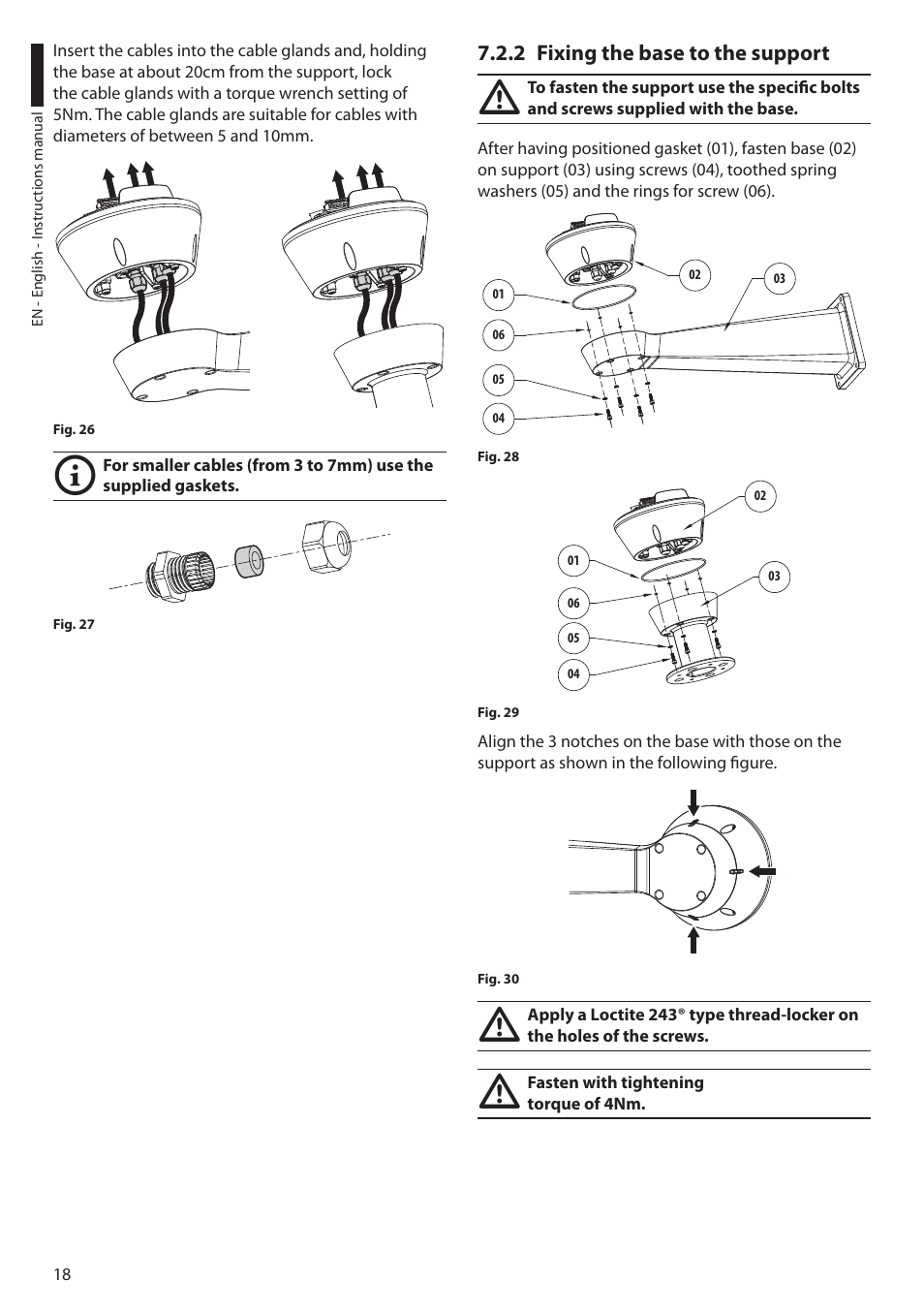 2 fixing the base to the support | Videotec ULISSE MAXI User Manual | Page 20 / 244