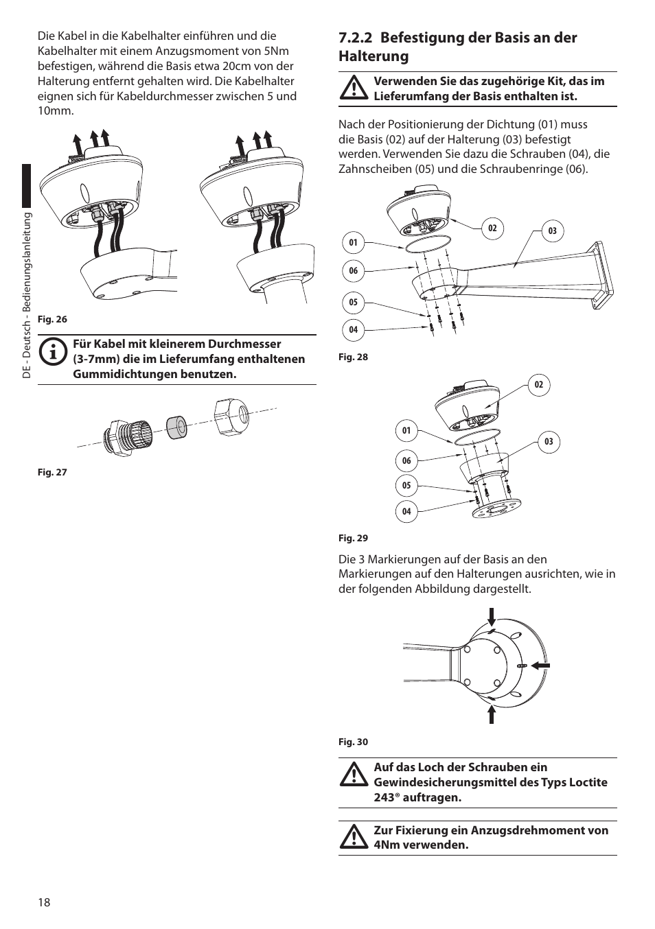 2 befestigung der basis an der halterung | Videotec ULISSE MAXI User Manual | Page 200 / 244
