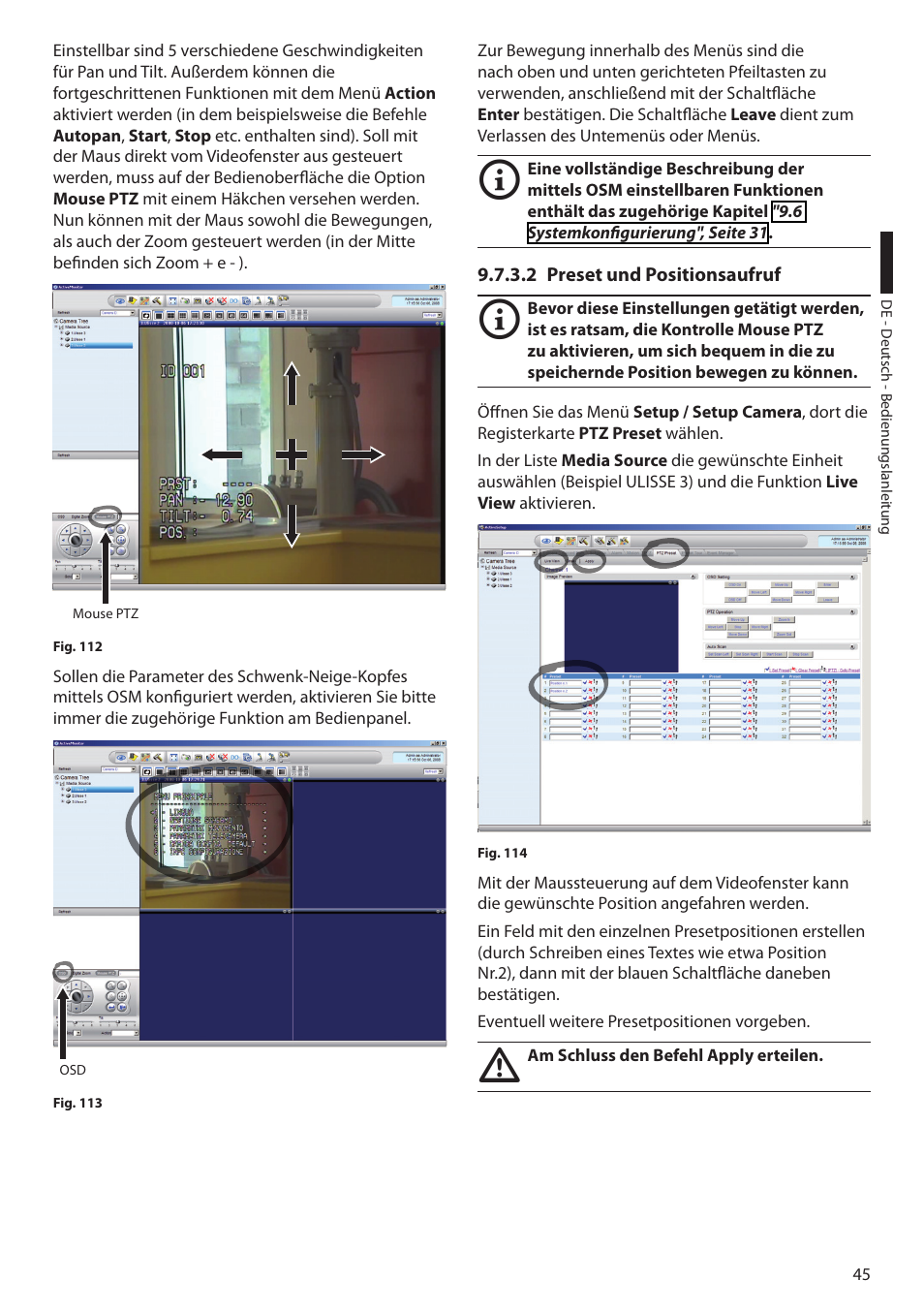 2 preset und positionsaufruf | Videotec ULISSE MAXI User Manual | Page 227 / 244