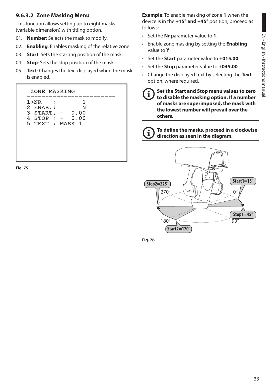 2 zone masking menu | Videotec ULISSE MAXI User Manual | Page 35 / 244