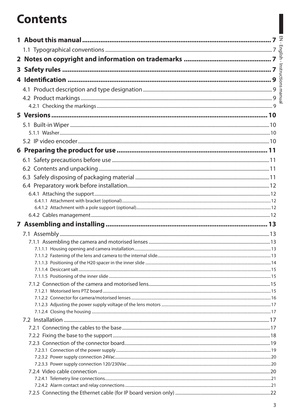 Videotec ULISSE MAXI User Manual | Page 5 / 244