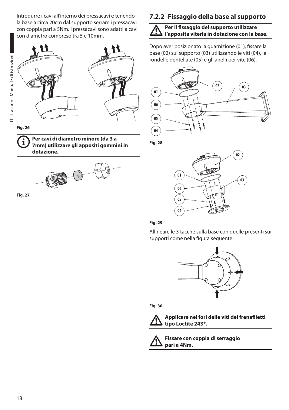 2 fissaggio della base al supporto | Videotec ULISSE MAXI User Manual | Page 80 / 244
