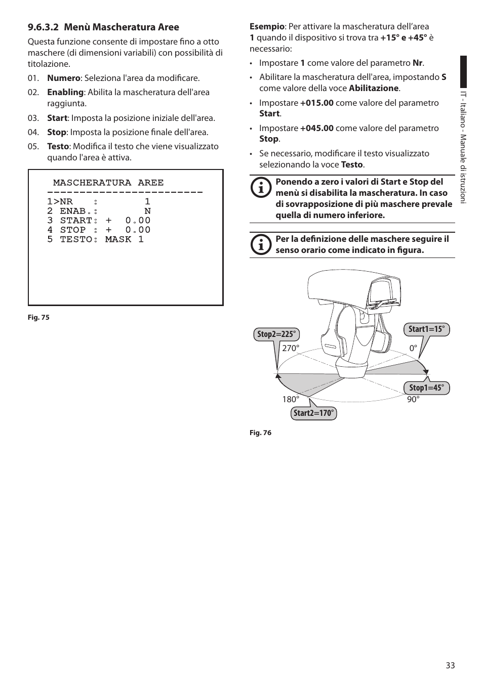 2 menù mascheratura aree | Videotec ULISSE MAXI User Manual | Page 95 / 244