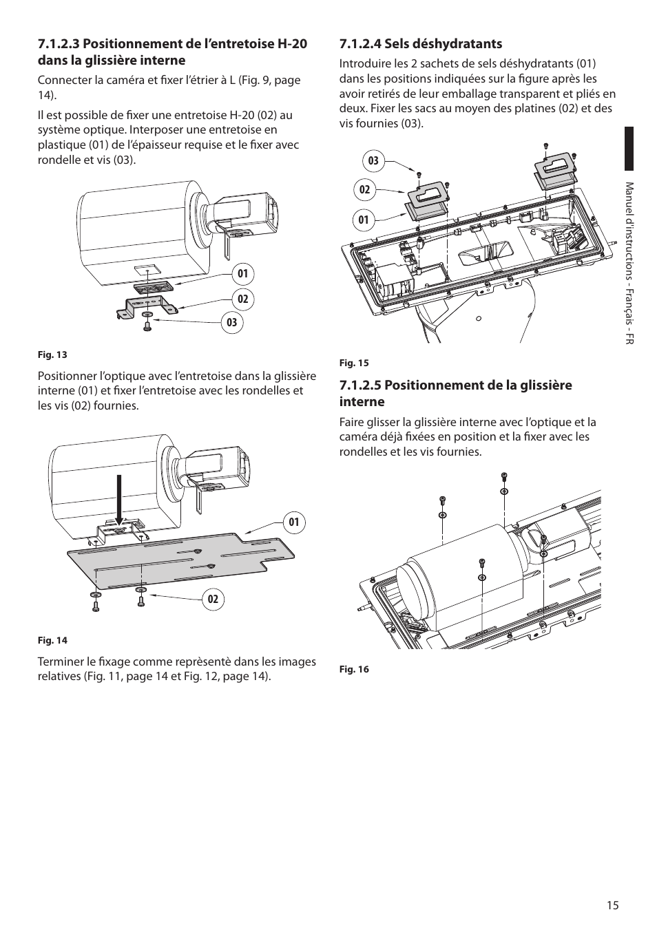 4 sels déshydratants, 5 positionnement de la glissière interne | Videotec ULISSE MAXI NETCAM User Manual | Page 105 / 180